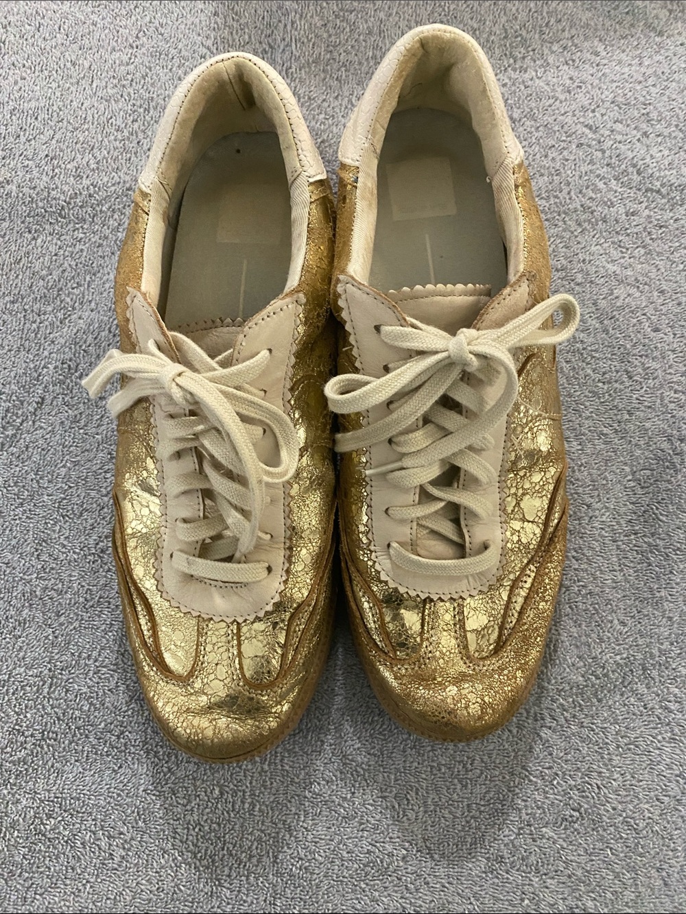 Gold Metallic Lace-Up Women's Sneaker